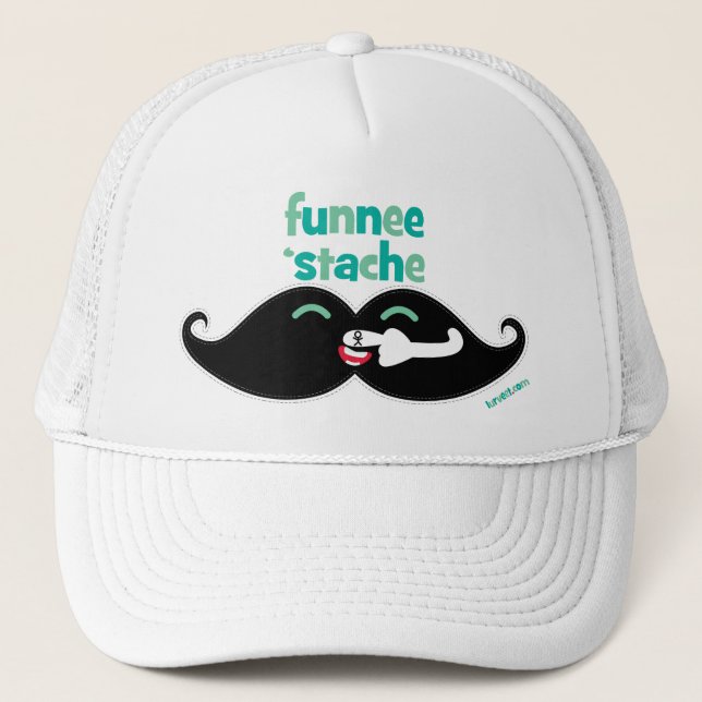 Funnee Stache Trucker Hat (Front)