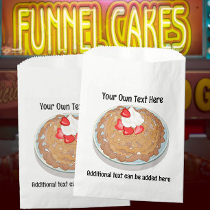 Funnel Cake on plate with 2 custom text fields Favour Bags