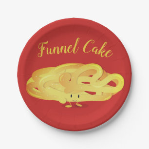 Funnel Cake smiling character Paper Plate