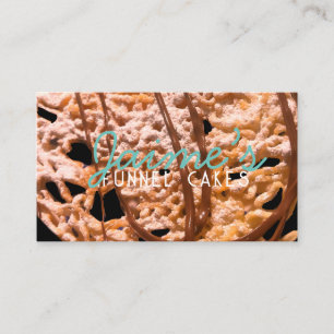 Funnel Cakes Food Truck Baker Black Teal Business Card