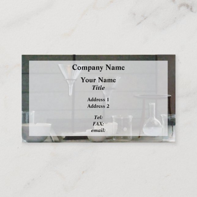 Funnels, Flasks and Crucibles Business Card (Front)
