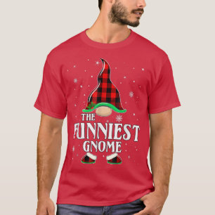 Funniest Gnome Buffalo Plaid Matching Family Chris T-Shirt