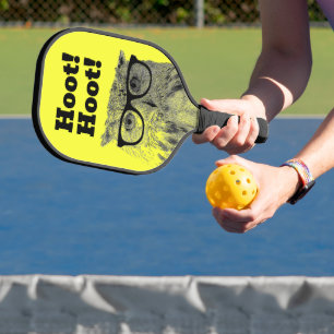 Funniest owl with black spectacles pickleball paddle