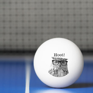 Funniest owl with spectacles table tennis ping pong ball