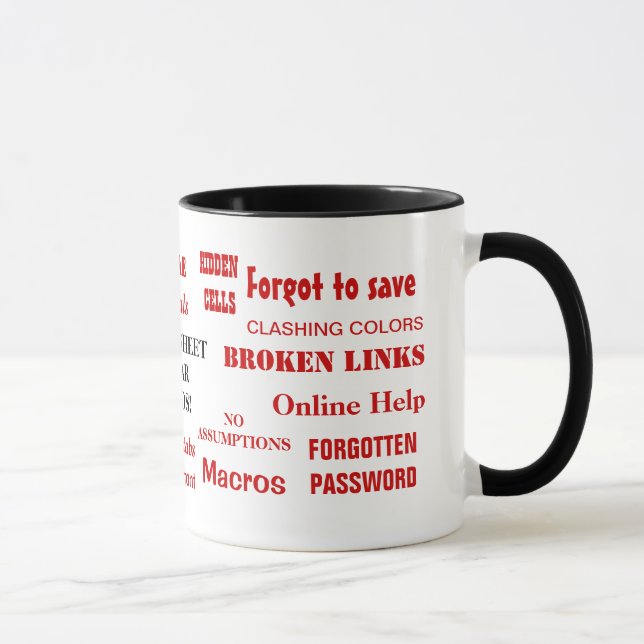 Funniest Spreadsheet Mig Annoying Swear Words Joke Mug (Right)