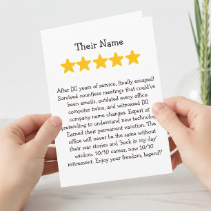 Funning retirement co worker 4 stars card