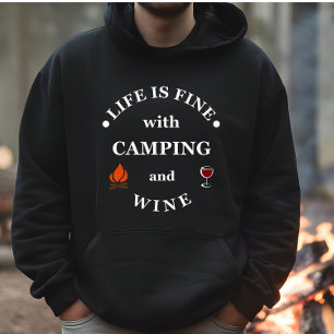 Funnt camping and wine sayings hoodie