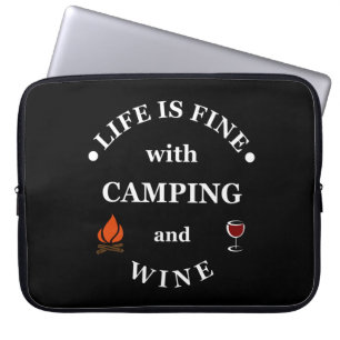 Funnt camping and wine sayings laptop sleeve