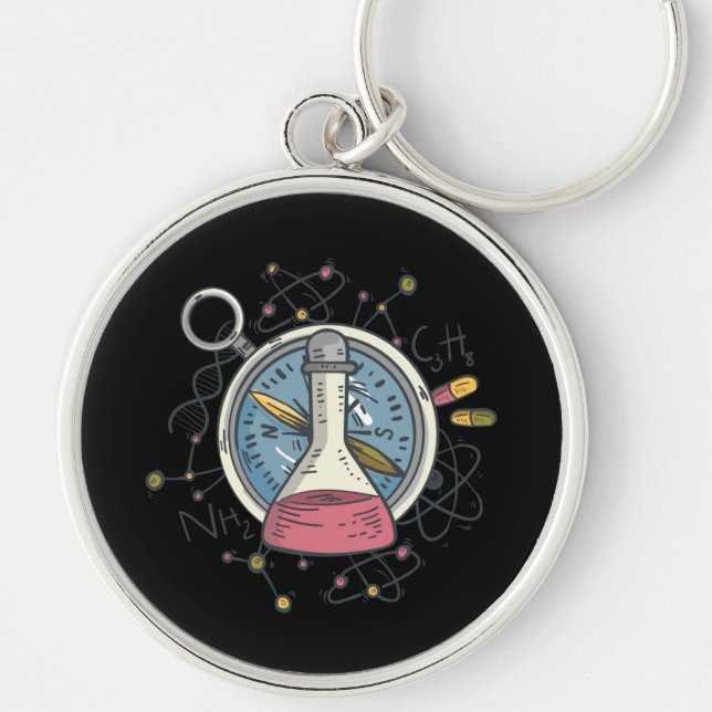 Funny Сhemistry Science Pun Key Ring (Front)