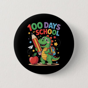 Funny 100 Day Of School Shirt Girls Boys Kid Teach 6 Cm Round Badge