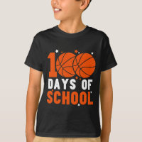 Funny 100 Days Basketball School Kids Sports