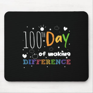 Funny 100 Days Of Making Difference 100th Day Scho Mouse Mat