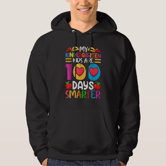 Funny 100 Days Of School And Still Poppin Kinderga Hoodie (Front)