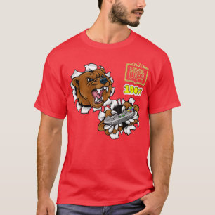 Funny 100 Days Of School Bear Gaming T-Shirt