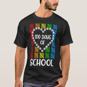 Funny 100 Days Of School Dog Lovers Boy Girl Teach T-Shirt
