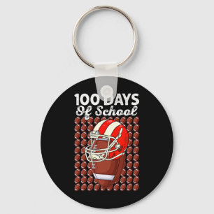 Funny 100 Days Of School Football 100 Days Smarter Key Ring