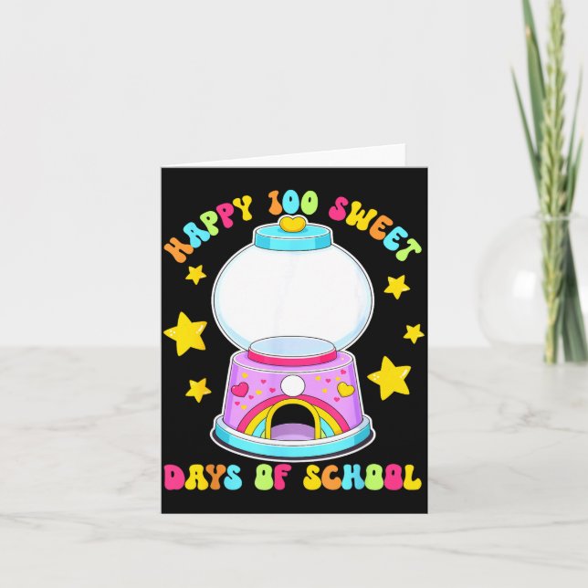 Funny 100 days of school gumball machine empty diy card (Front)