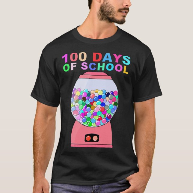 funny 100 days of school gumball machine for kids T-Shirt (Front)