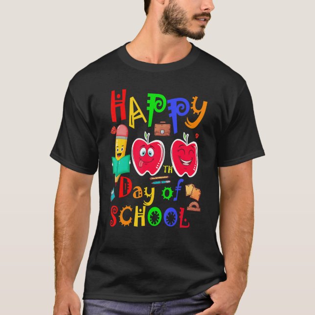 Funny 100 Days Of School Shirt Happy 100th Day Of  (Front)