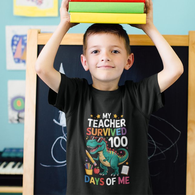 Funny 100 Days Survived Teacher Tri-Blend Shirt (Creator Uploaded)