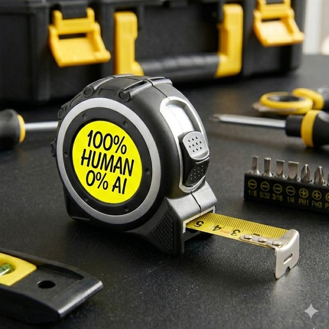 Funny 100% Human 0% AI 1 (Funny 100% Human 0% AI Measuring Tape Cover Photo)