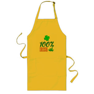 Funny 100% Irish -ish Gift For St Patrick's Day Long Apron
