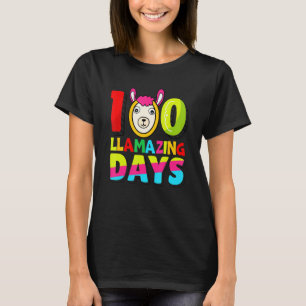 Funny 100 Llamazing Days Llama Teacher 100th Day O T-Shirt