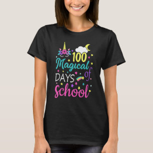 Funny 100 Magical Days Of School Unicorn Face Teac T-Shirt