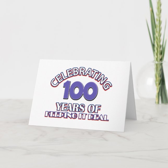 Funny 100th birthday designs card (Front)