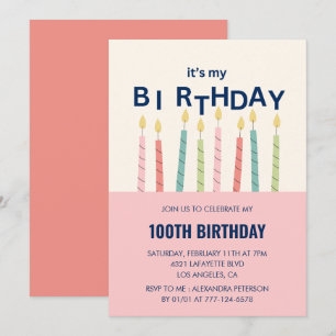 Funny 100th birthday invitations Birthday Candle