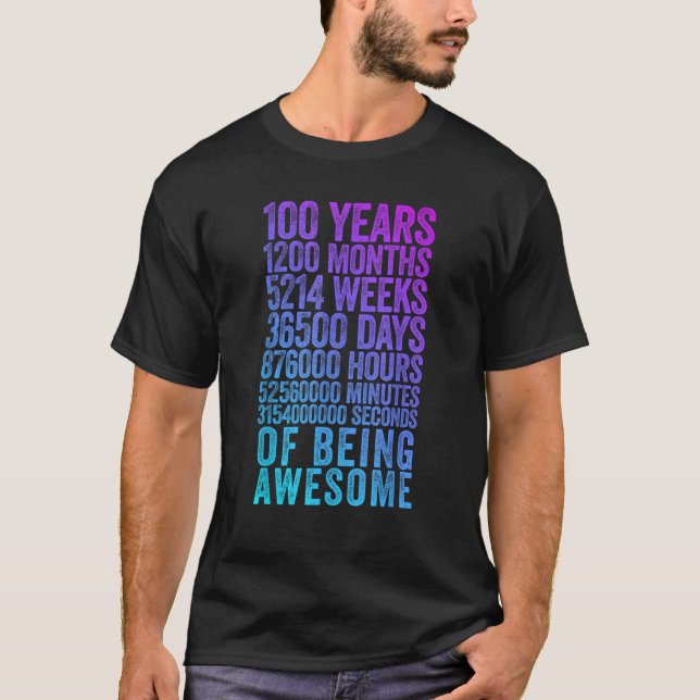 Funny 100th Birthday Old Metre Funny 100 Year Old  T-Shirt (Front)