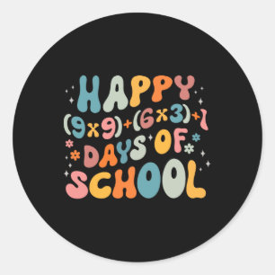 Funny 100th Day Math Formula 100 Days Of School Ma Classic Round Sticker