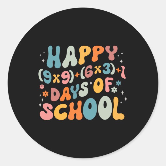 Funny 100th Day Math Formula 100 Days Of School Ma Classic Round Sticker (Front)