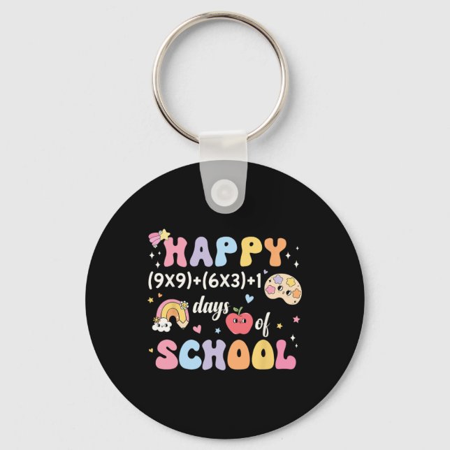 Funny 100th Day Math Formula 100 Days Of School Ma Key Ring (Front)