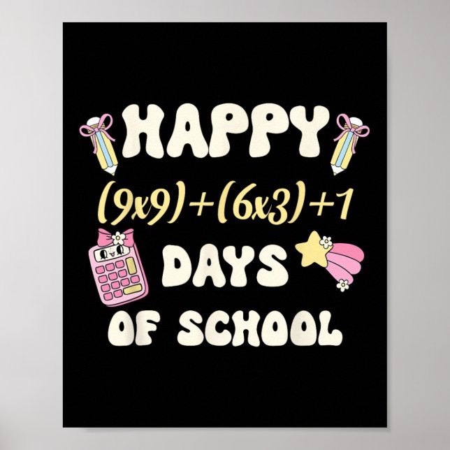 Funny 100th Day Math Formula 100 Days Of School Ma Poster (Front)