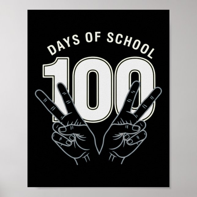 Funny 100th Day Of School For Teacher Or Student _ Poster (Front)