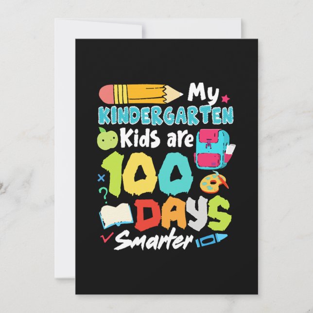 Funny 100Th Day Of School Gift Cute My Kindergarte Save The Date (Front)