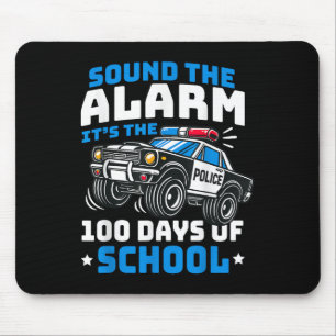 Funny 100th Day Of School Police Car 100 Days Of S Mouse Mat