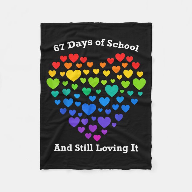 Funny 100th Day Of School Shirt Teacher Heart Vale Fleece Blanket (Front)