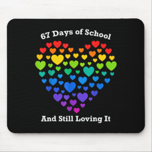 Funny 100th Day Of School Shirt Teacher Heart Vale Mouse Mat