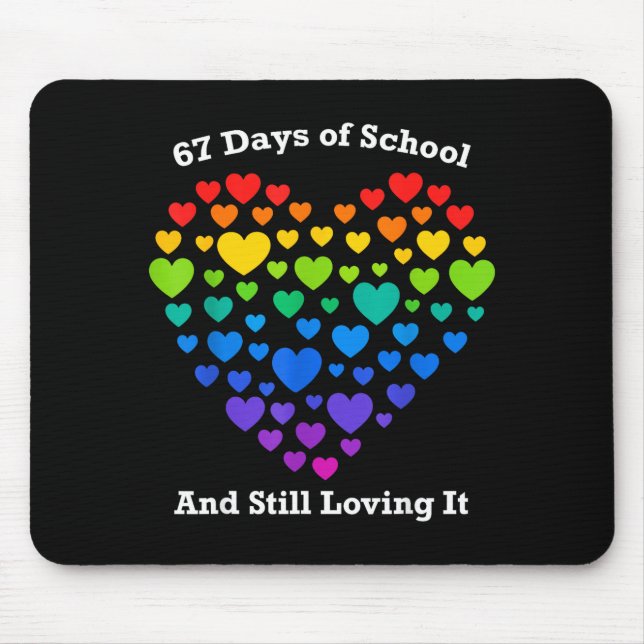 Funny 100th Day Of School Shirt Teacher Heart Vale Mouse Mat (Front)