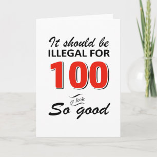 Funny 100th year old birthday designs card