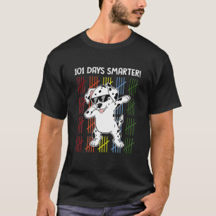 Funny 101 Days School Dabbing Dalmatian Dog 100 Da T-Shirt