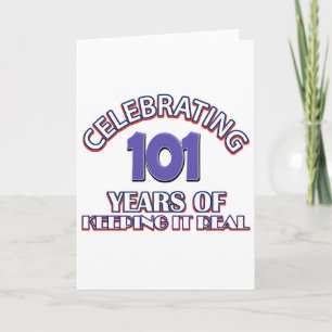 Funny 101st birthday designs card