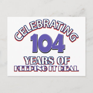 Funny 104th birthday designs postcard