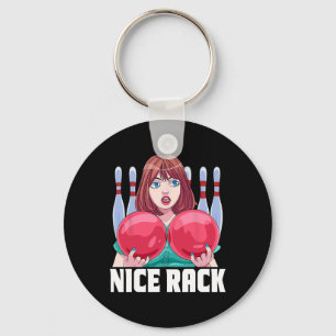 Funny 10-pin Bowler Nice Rack Bowling Key Ring