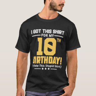 Funny 10th Birthday 10 Years Old Boys Girls Gift  T-Shirt