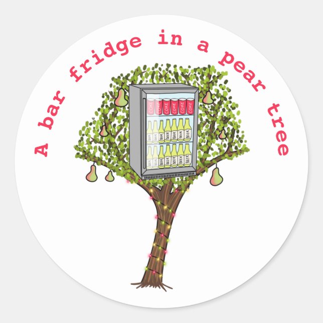 Funny 12 days Christmas partridge in a pear tree Classic Round Sticker (Front)