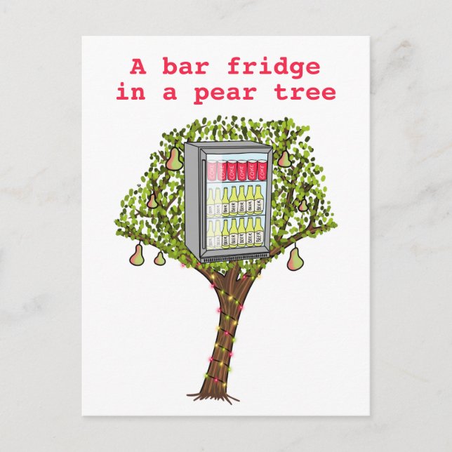 Funny 12 days Christmas partridge in a pear tree Holiday Postcard (Front)