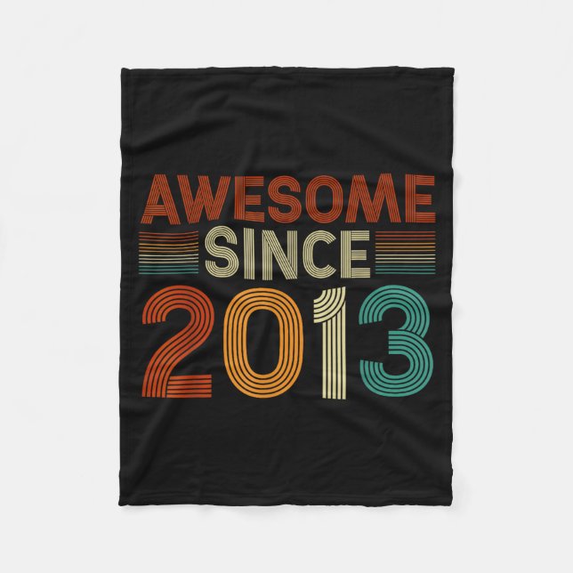 Funny 12 Year Old Awesome Since 2013 Birthday Son  Fleece Blanket (Front)